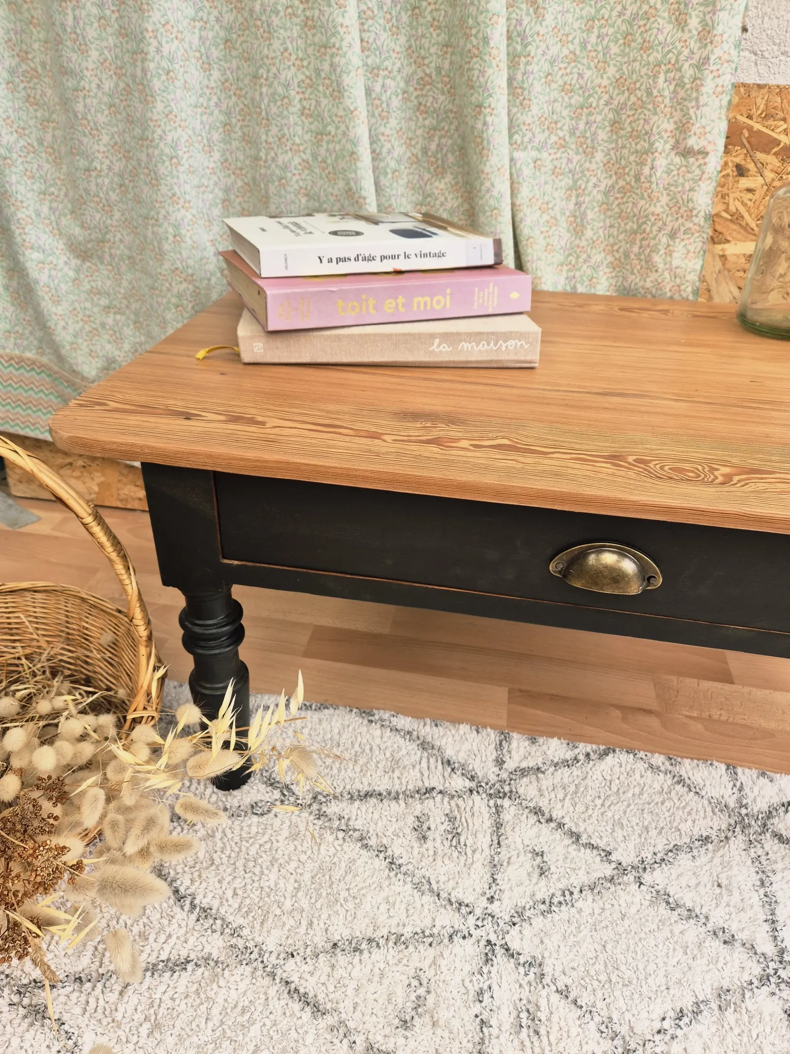 Table basse vintage rénovée