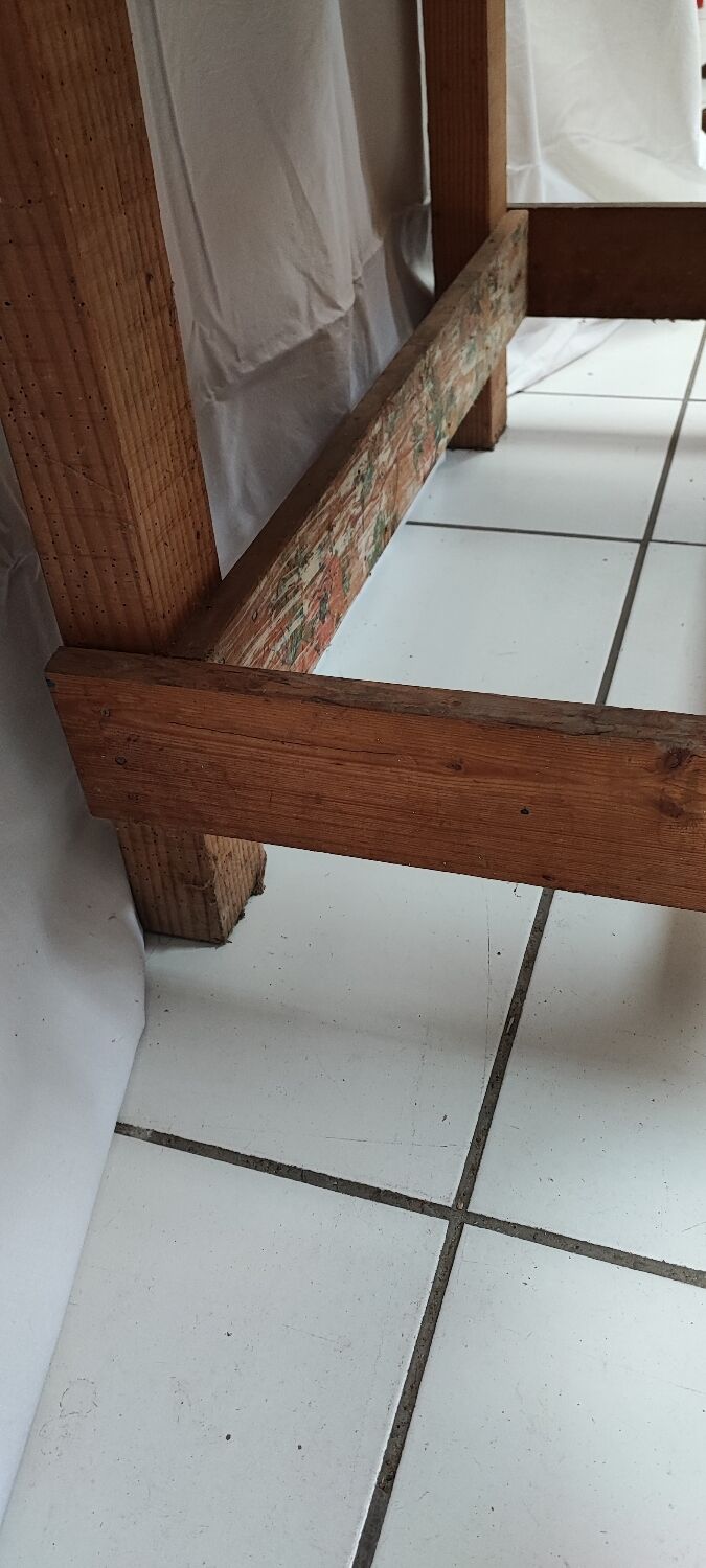 Vintage wooden workbench