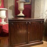 19th Century Italian Empire Mahogany Commode 2-Doors Cabinet
