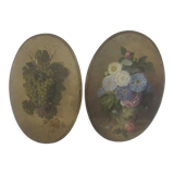 Pair of medallions still life XlXth century