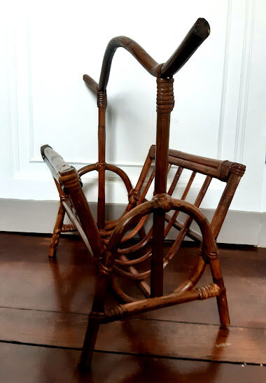 Vintage rattan magazine holders 1960