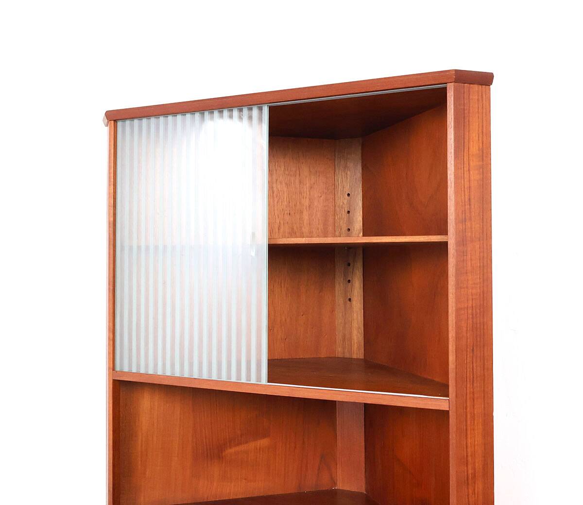 Vintage Danish teak corner cabinet with display case, 1960s