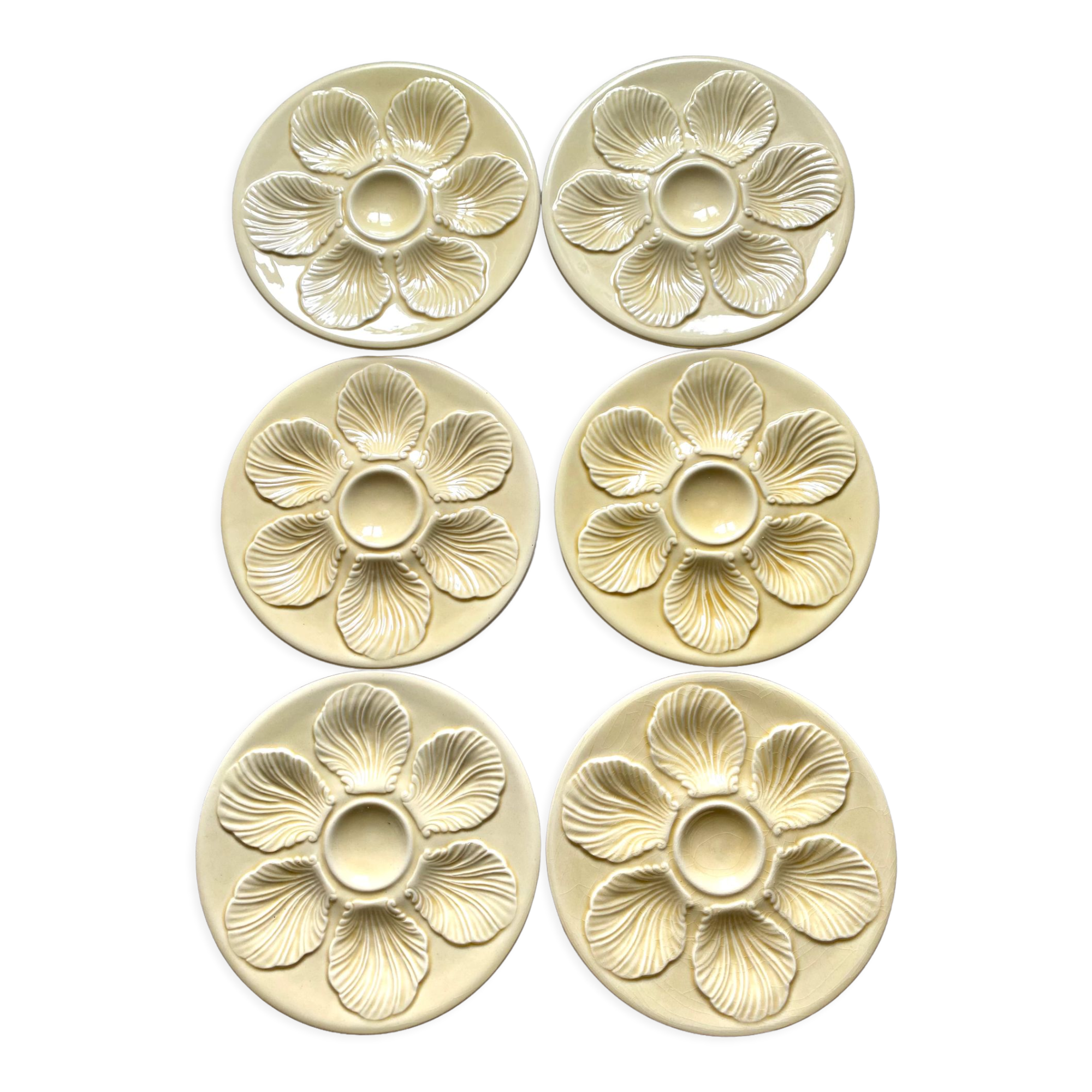 Assiettes à huitres Proceram années 50-60