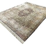 Tapis d'orient en soie (2.50x3.05 m), fait main, matière soie