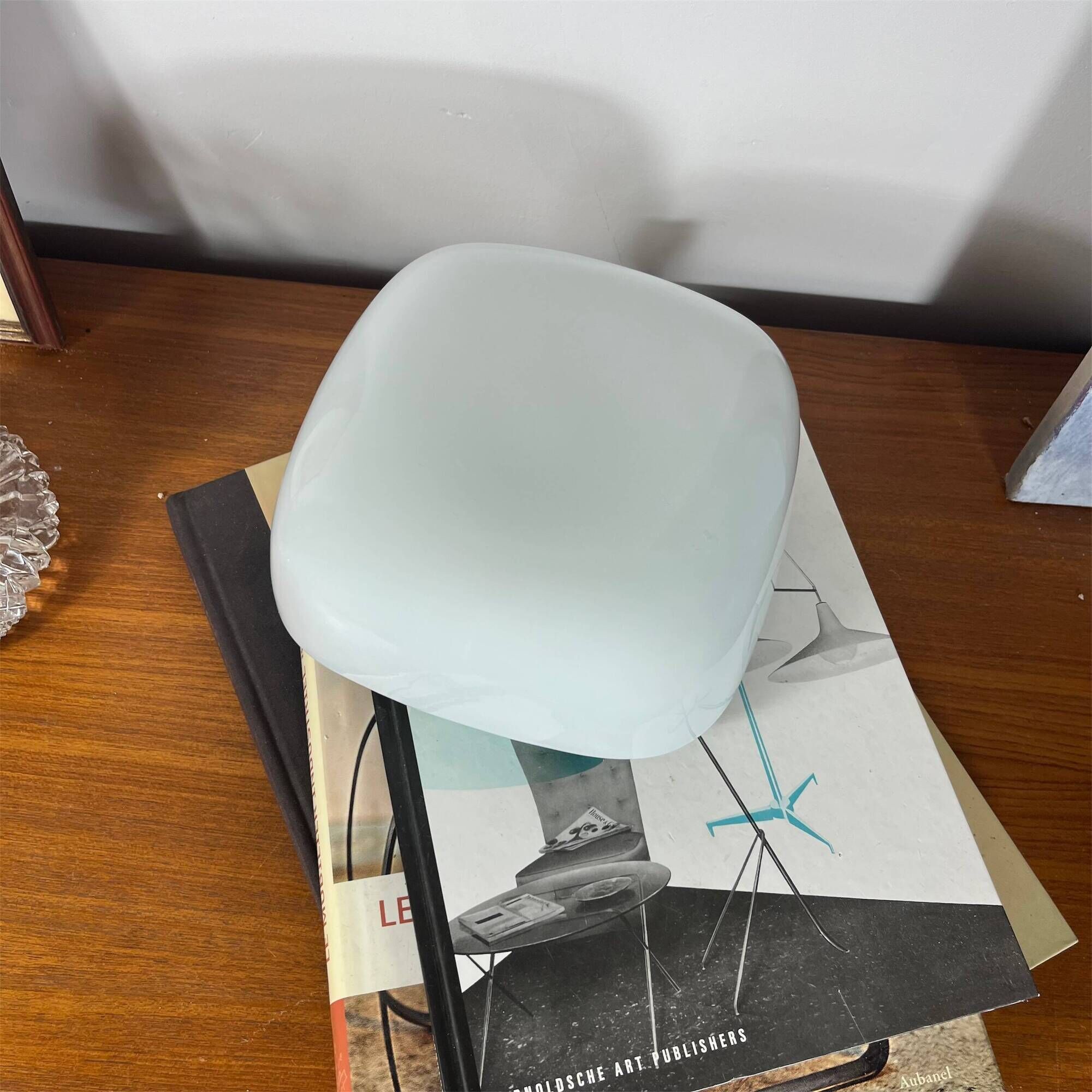 Ceiling light or square wall lamp 20 cm white opal glass