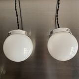 Lot 2 opaline hanging lamps