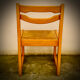 Set de 4 chaises vintage en orme & large assise paille 1970