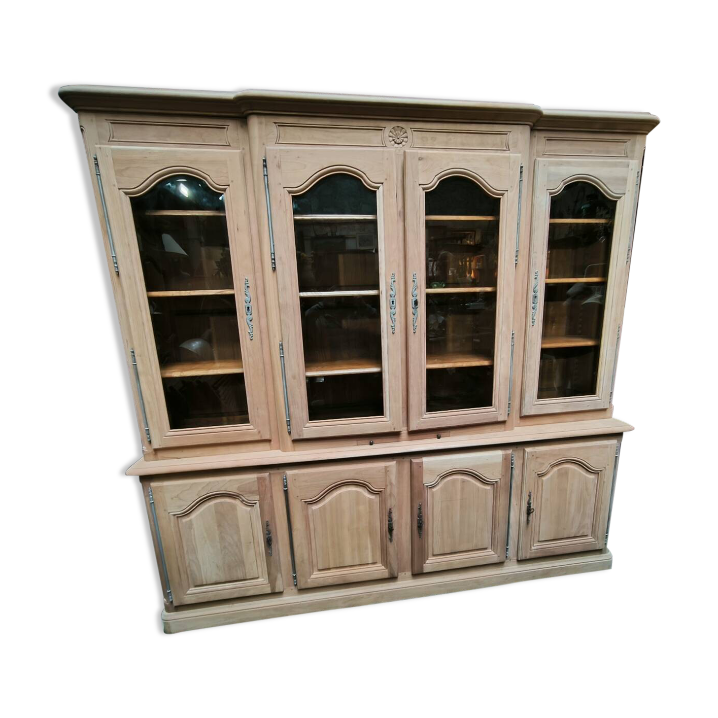 Bookcase in solid cherry and ash wood