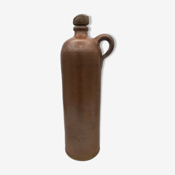 Bouteille ancienne en grès  cérame vernissé avec anse 29 cm