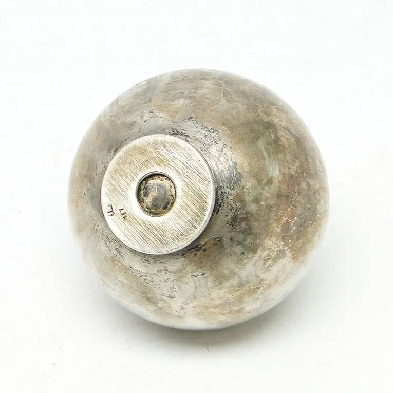 Mid-century modern sugar bowl, silver-plated brass, HEFRA, Poland, 1960s