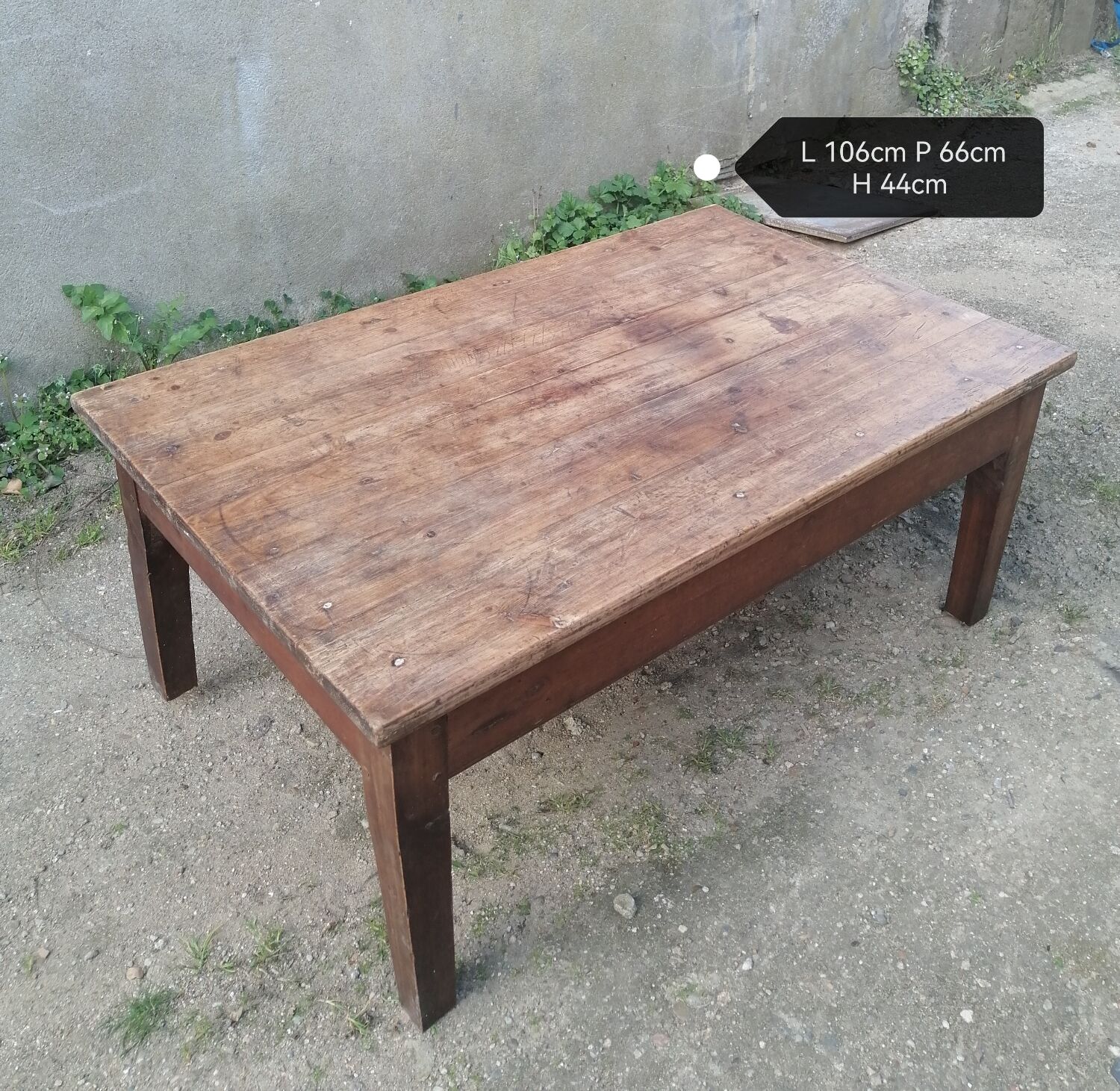 Antique wooden farmhouse table