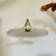 Vintage scalloped opaline glass and gold-tone metal pendant light