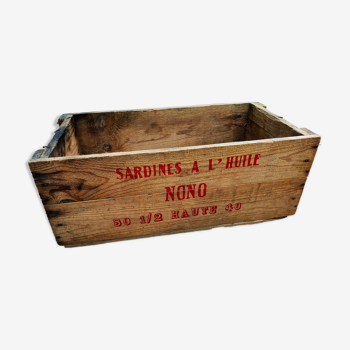 Ancienne caisse bois pour boîtes de sardines