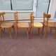 Set of 8 mismatched wooden bistro chairs - vintage