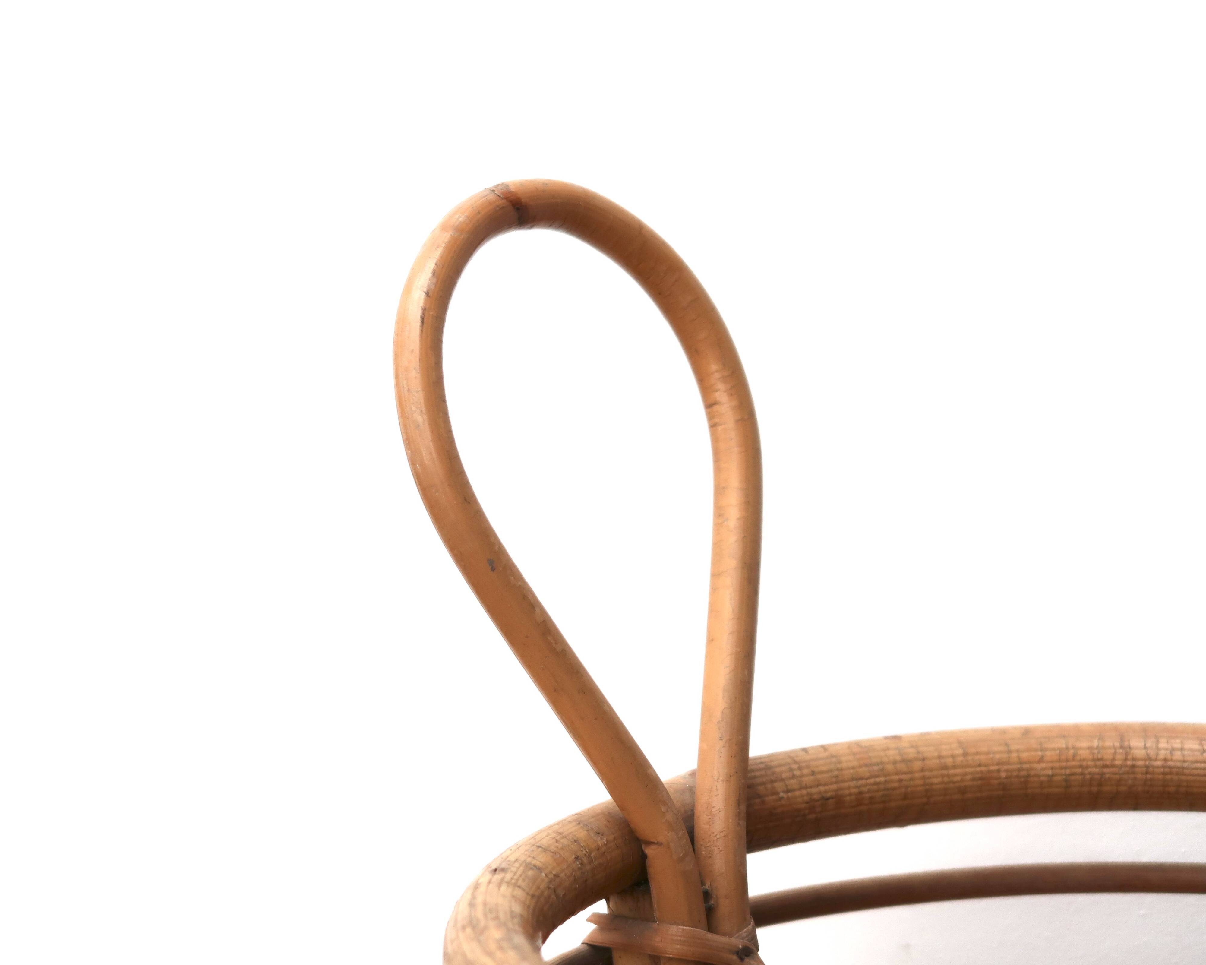 Umbrella stand with rattan and bamboo handles, 1970s