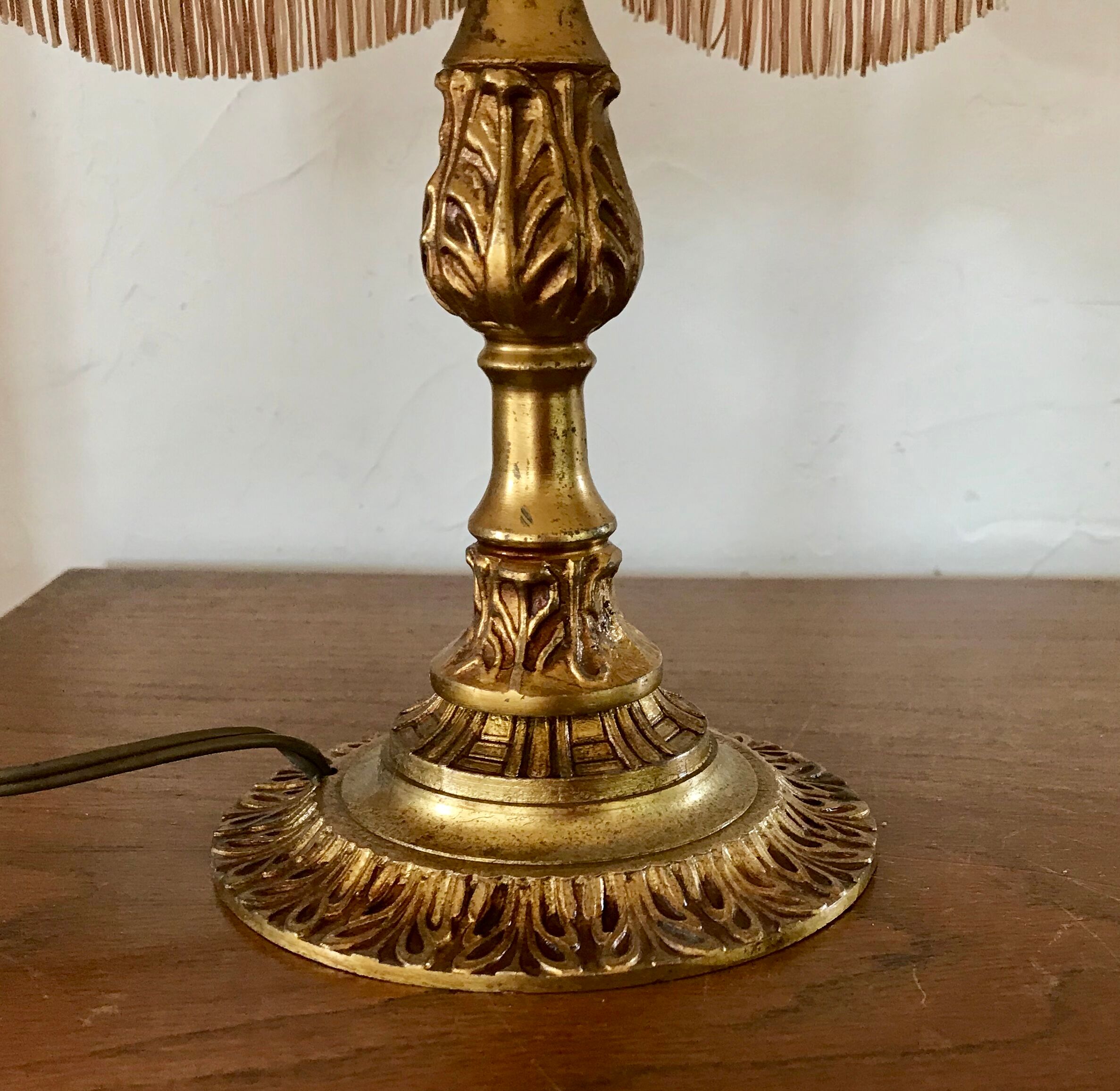 Pair of brass bedside lamp