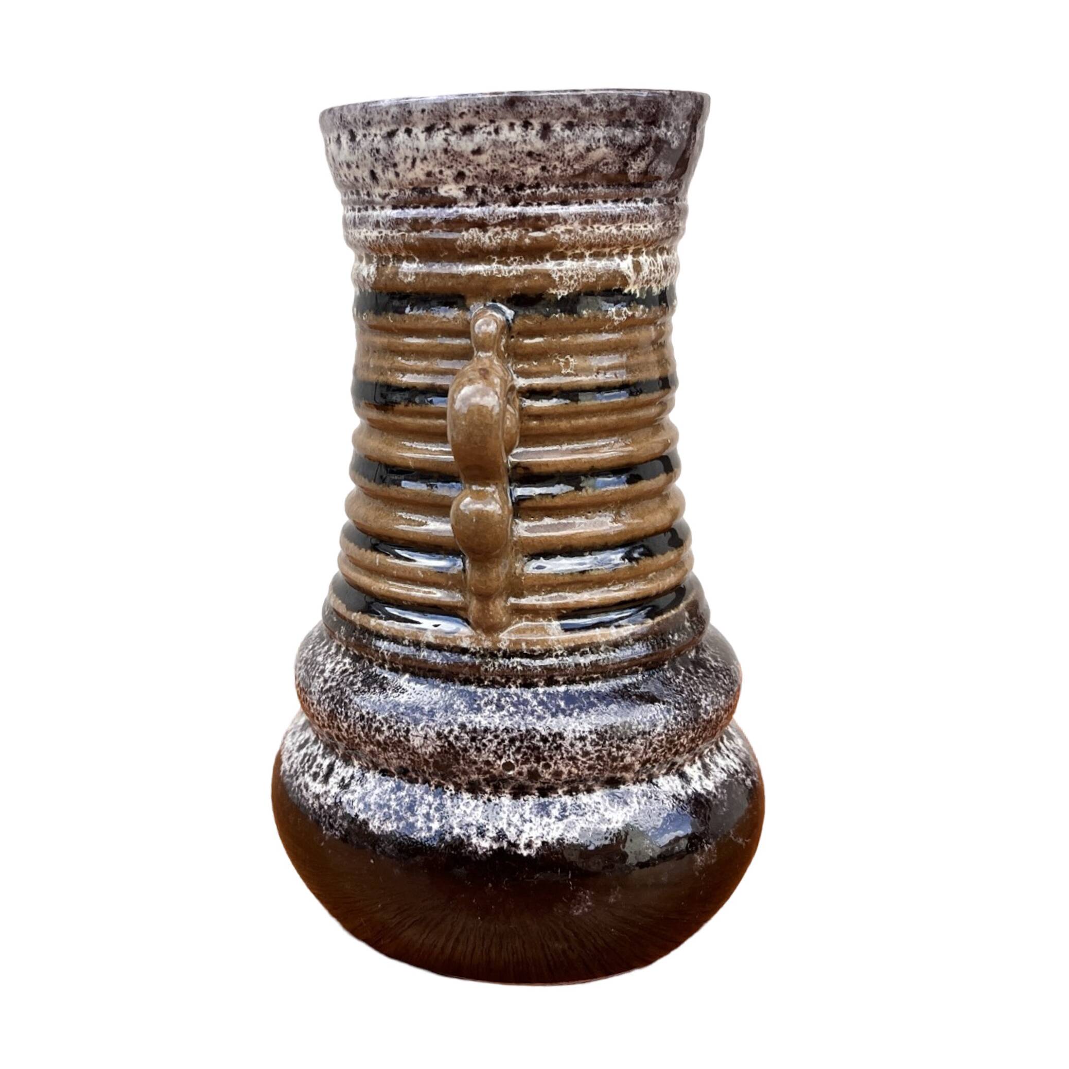 Strehla Keramik fat lava ceramic vase, Germany, 1960s.