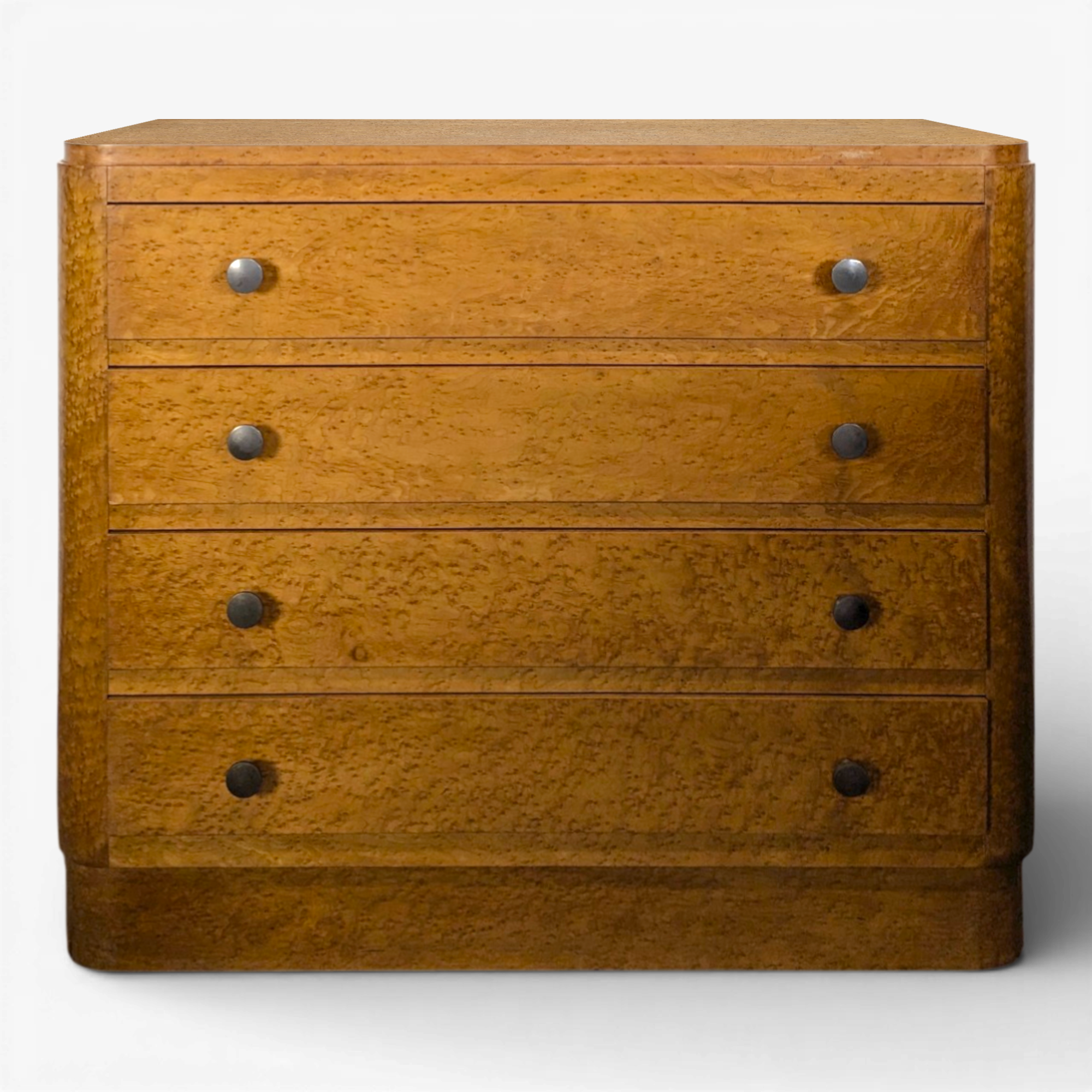 Art Deco chest of drawers in mottled maple