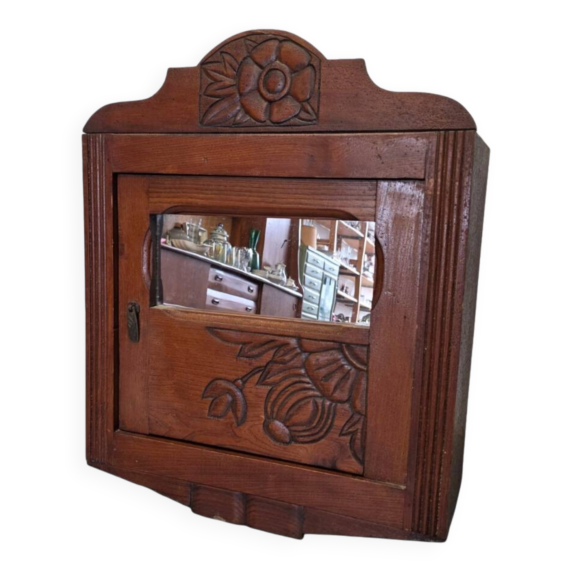 Armoire murale Art déco en bois, France années 1920-30
