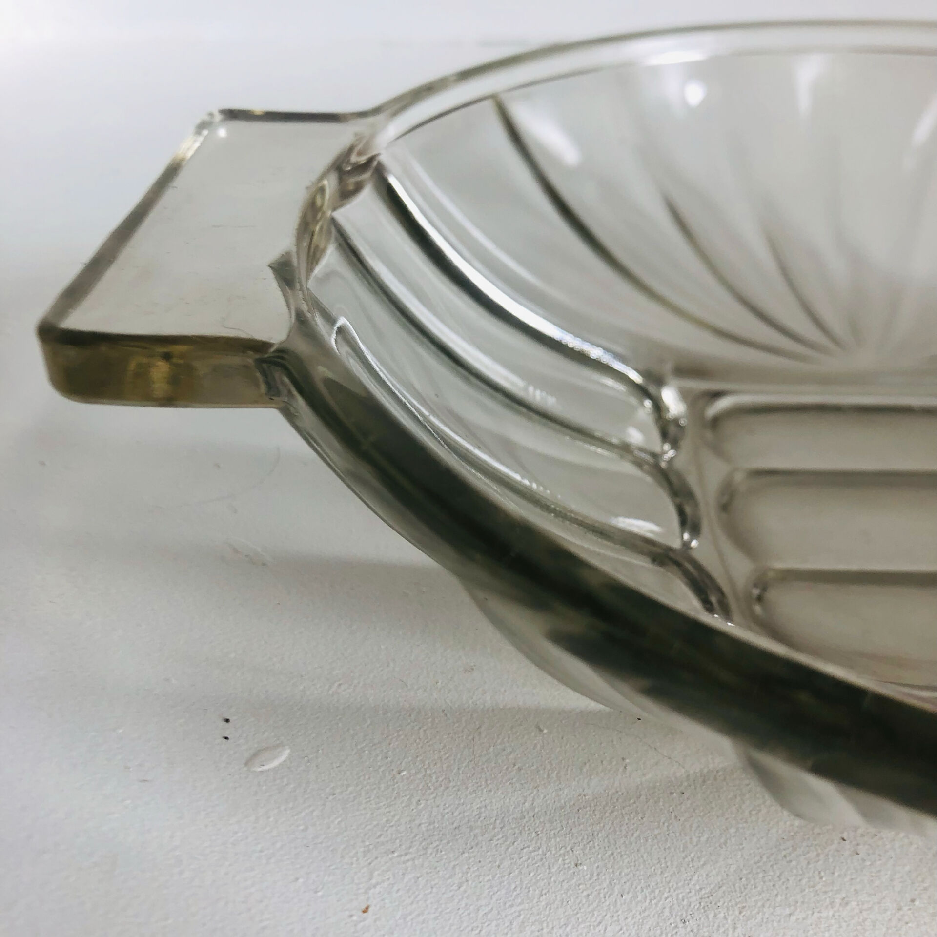 Art Deco pressed moulded glass bowl made in France