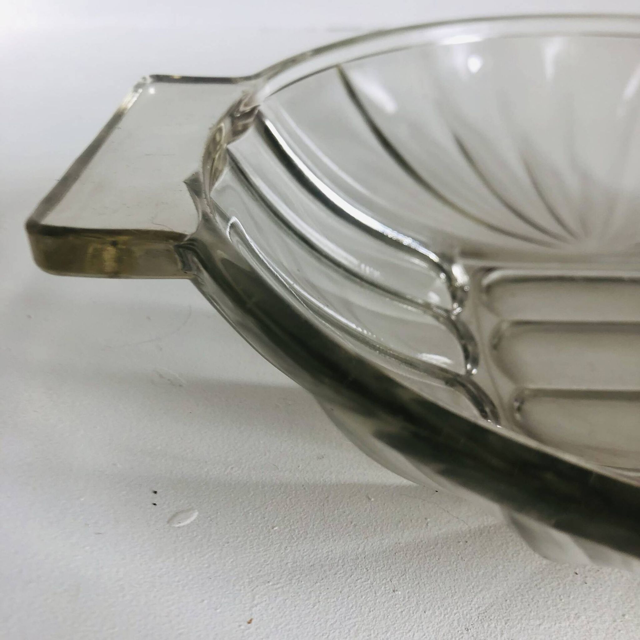 Art Deco pressed moulded glass bowl made in France