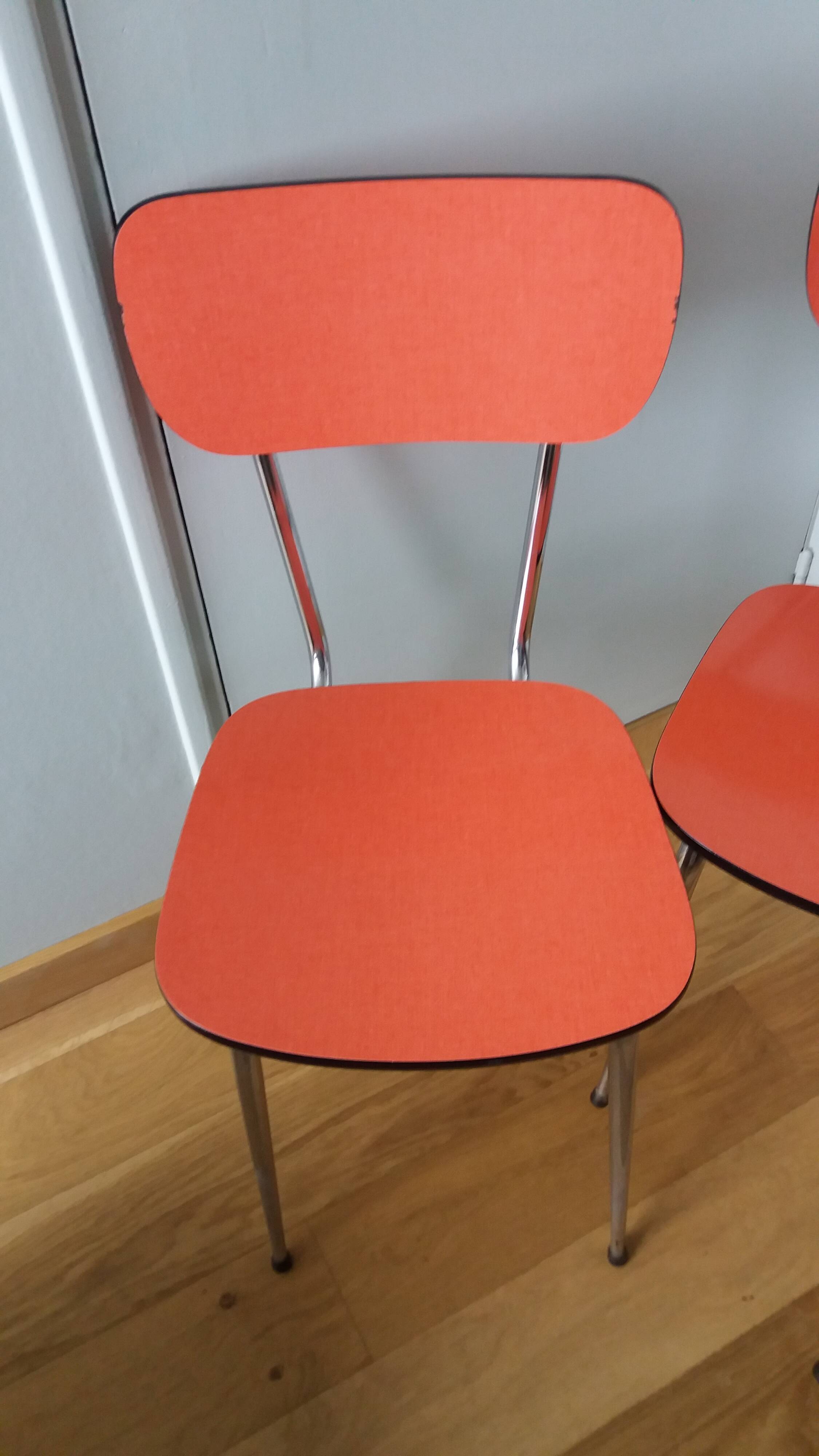 Chairs in formica and chrome metal