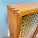 Scandinavian ceiling light in teak, circa 1970.