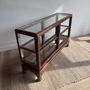 Console étagère laquée “Faux Écaille” — style Chinoiserie