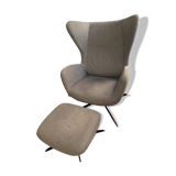 Armchair with pouf