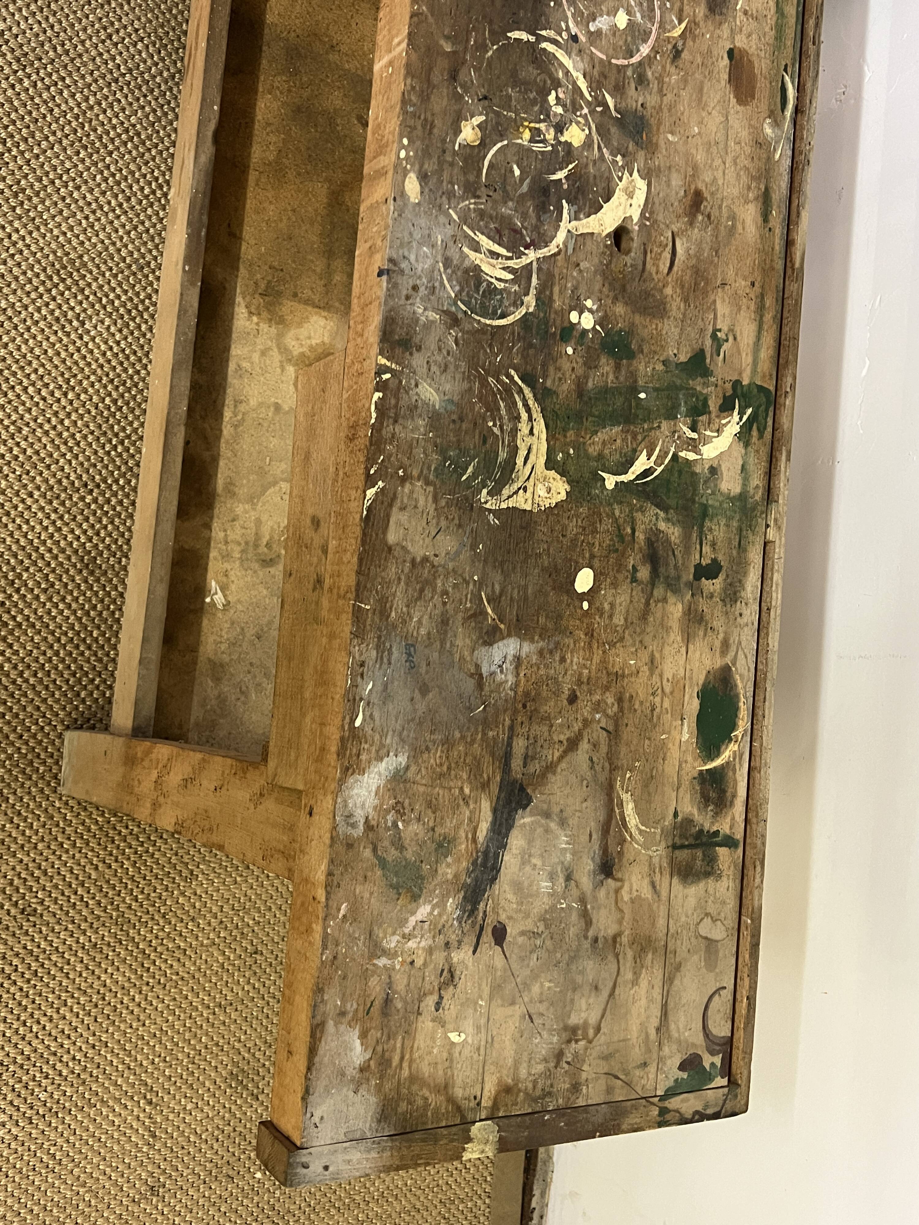 Old wooden craft workbench