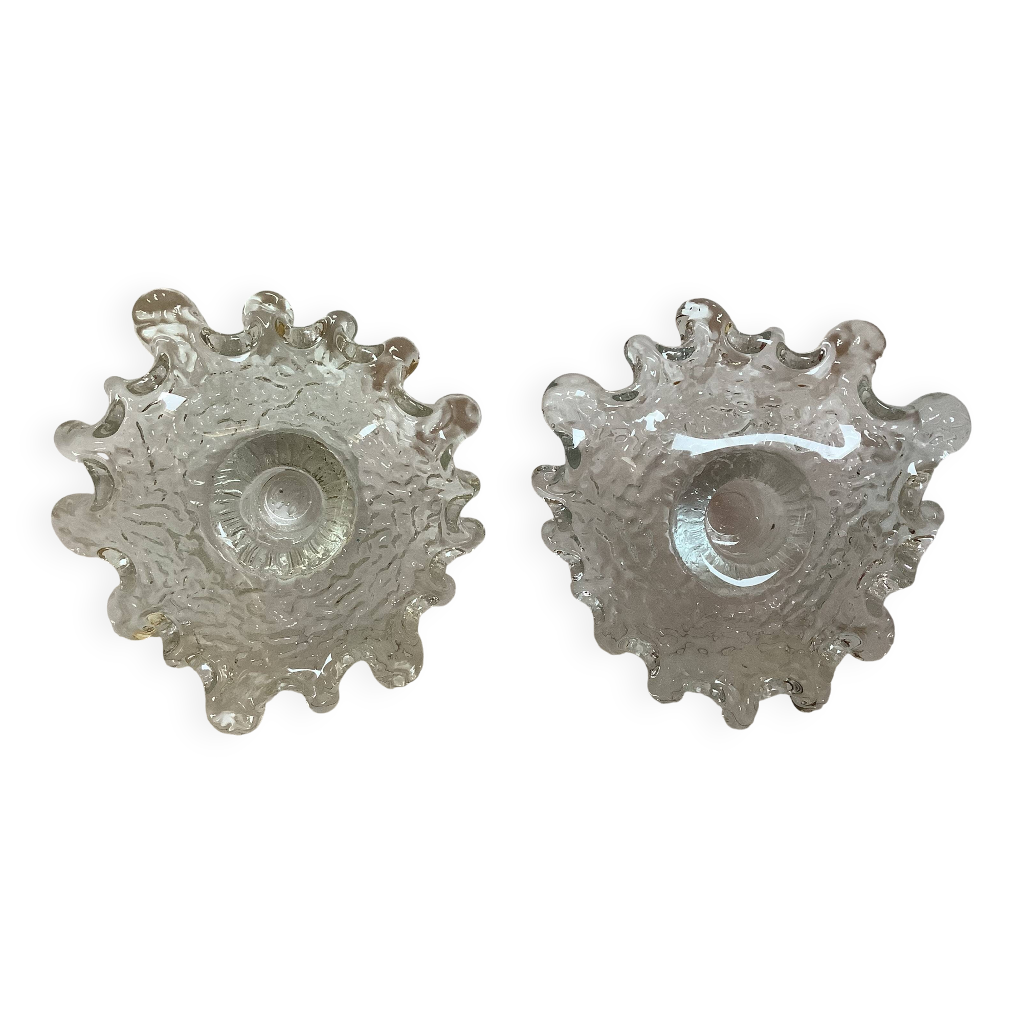 Duo of free-form candle holders Uno Westerberg Pukeberg Scandinavian