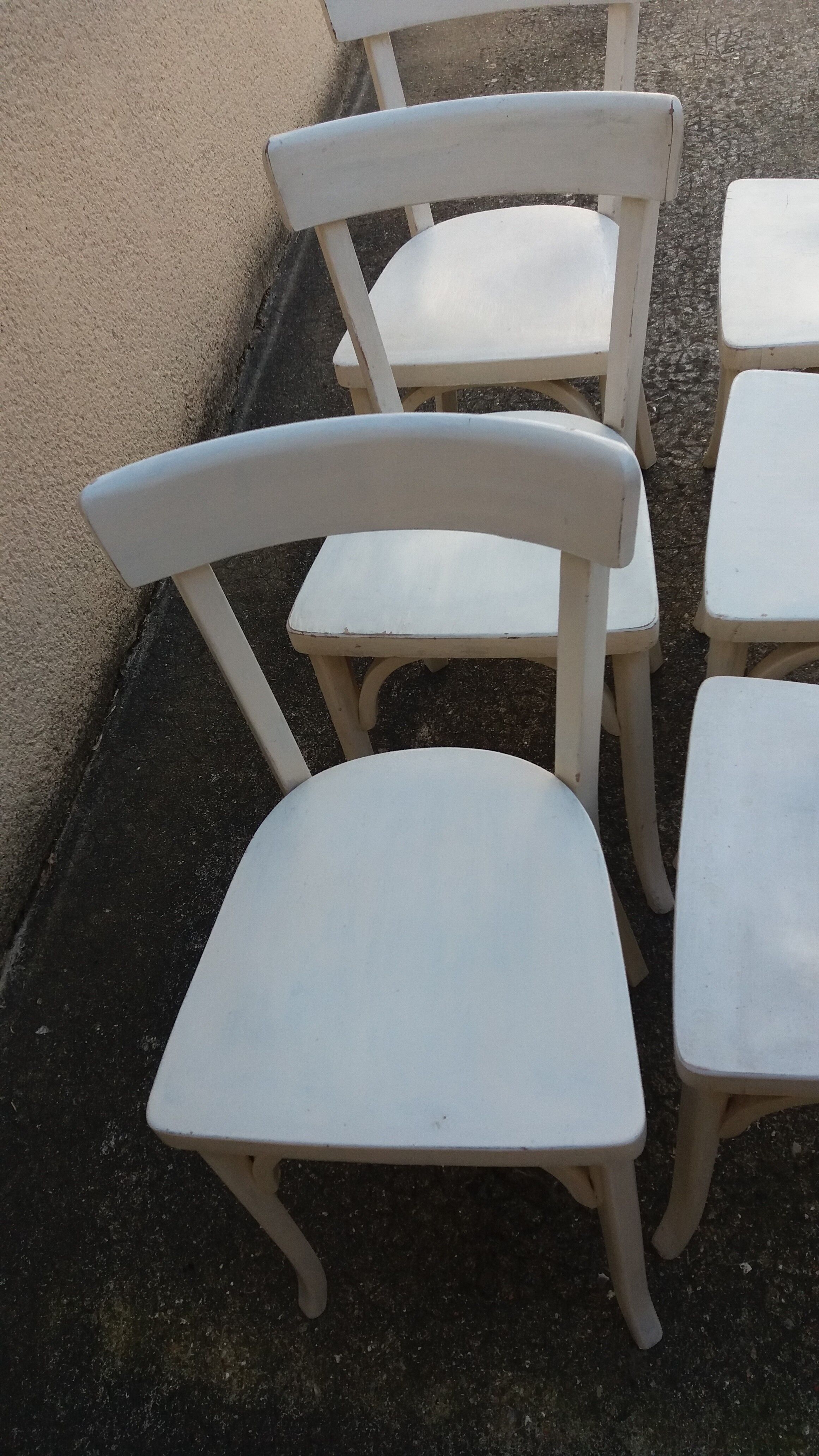 6 white Bistro chairs