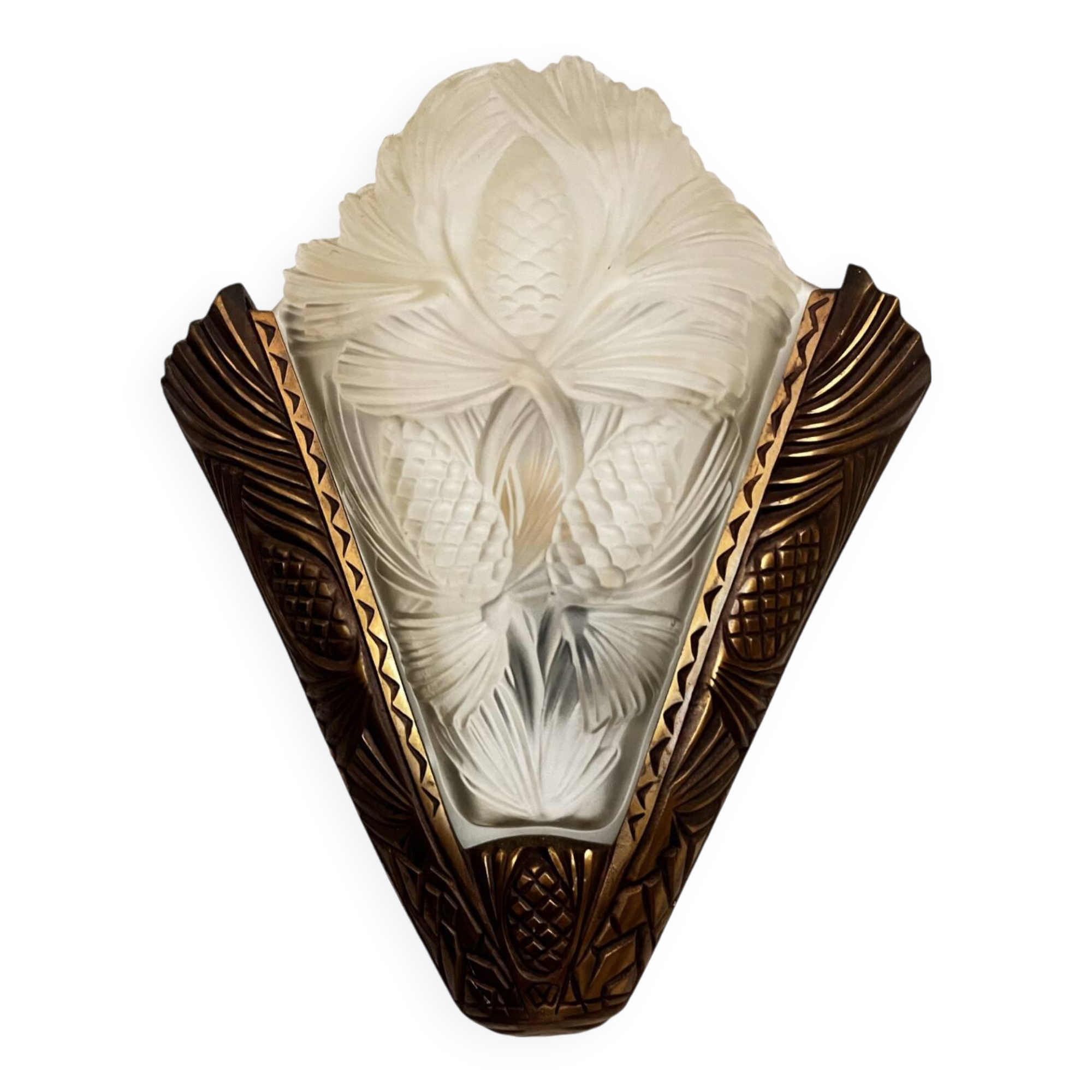 Brass and opaline wall light