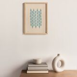 Abstract painting on E14 blue-grey paper signed Eawy