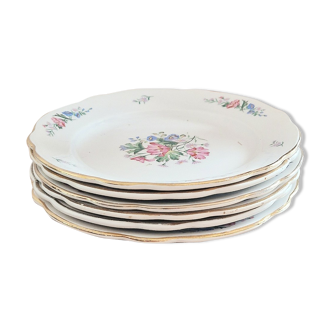 Set of 6 Digoin&Sarreguemines dessert plates