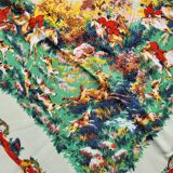 Vintage hunting tablecloth 145x125