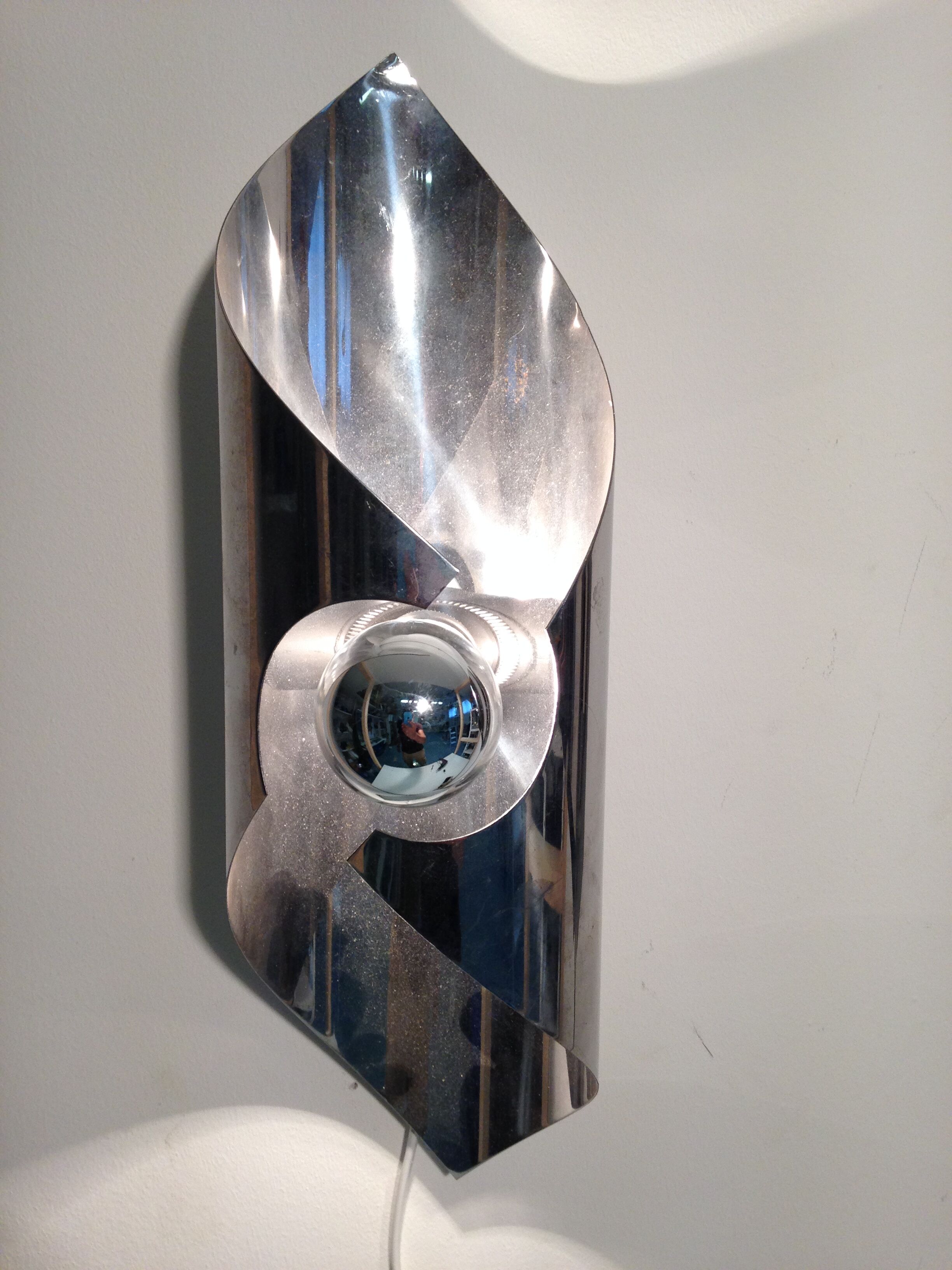 Italian aluminum wall sconces 1970