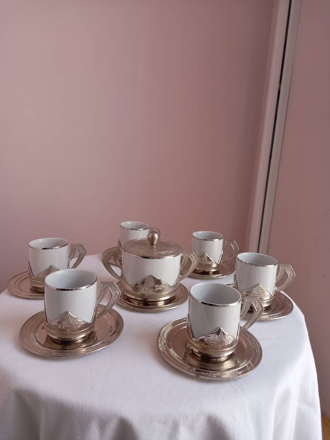 tasses à café italien vintage en argent 800 neuf