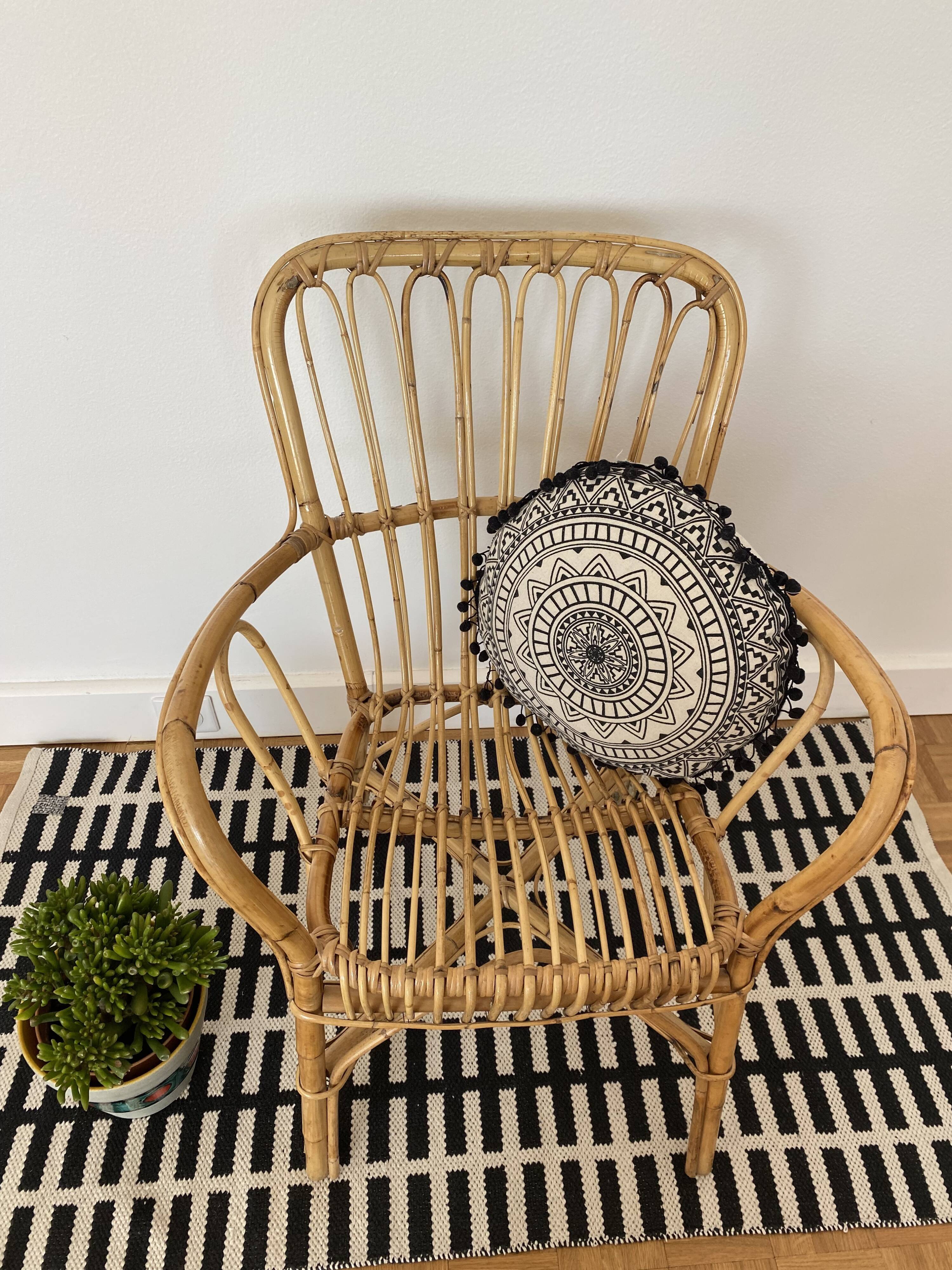 Vintage rattan armchair