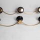 Pair of coat racks 3 hooks 1960 brass and plastic