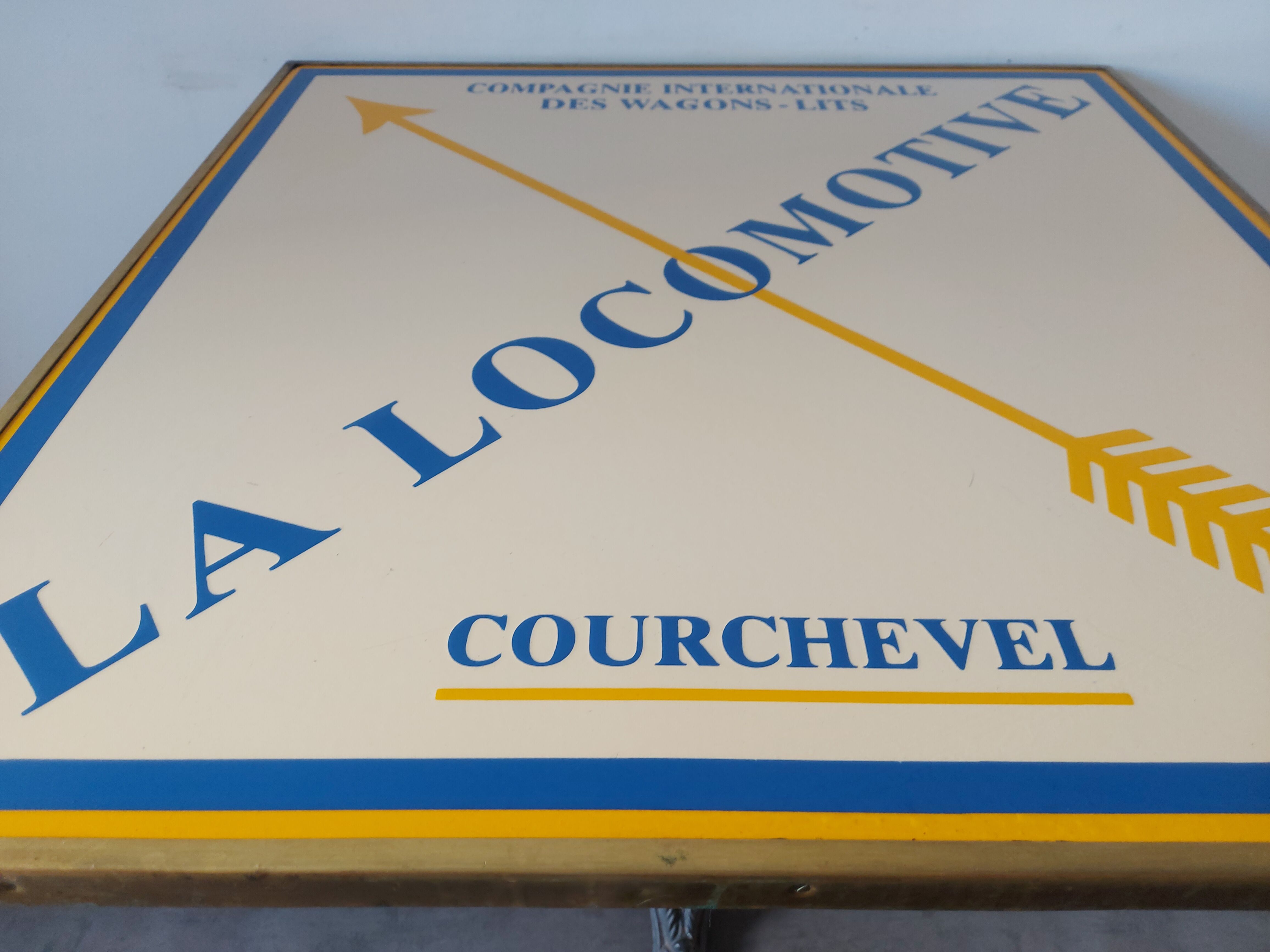 Vintage enameled table, Courchevel ski resort