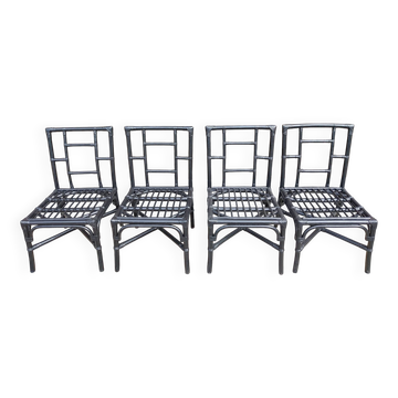 Fauteuils en rotin noir