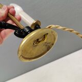 Very old Danish table lamp in brass and metal. 1930-1950s