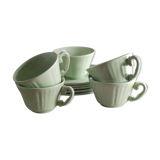 Green ceramic tea set