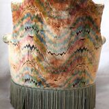 Multicolored velvet toad armchair