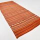 Pumpkin Orange Striped Turkish Woven Kilim Rug, 158x390 Cm