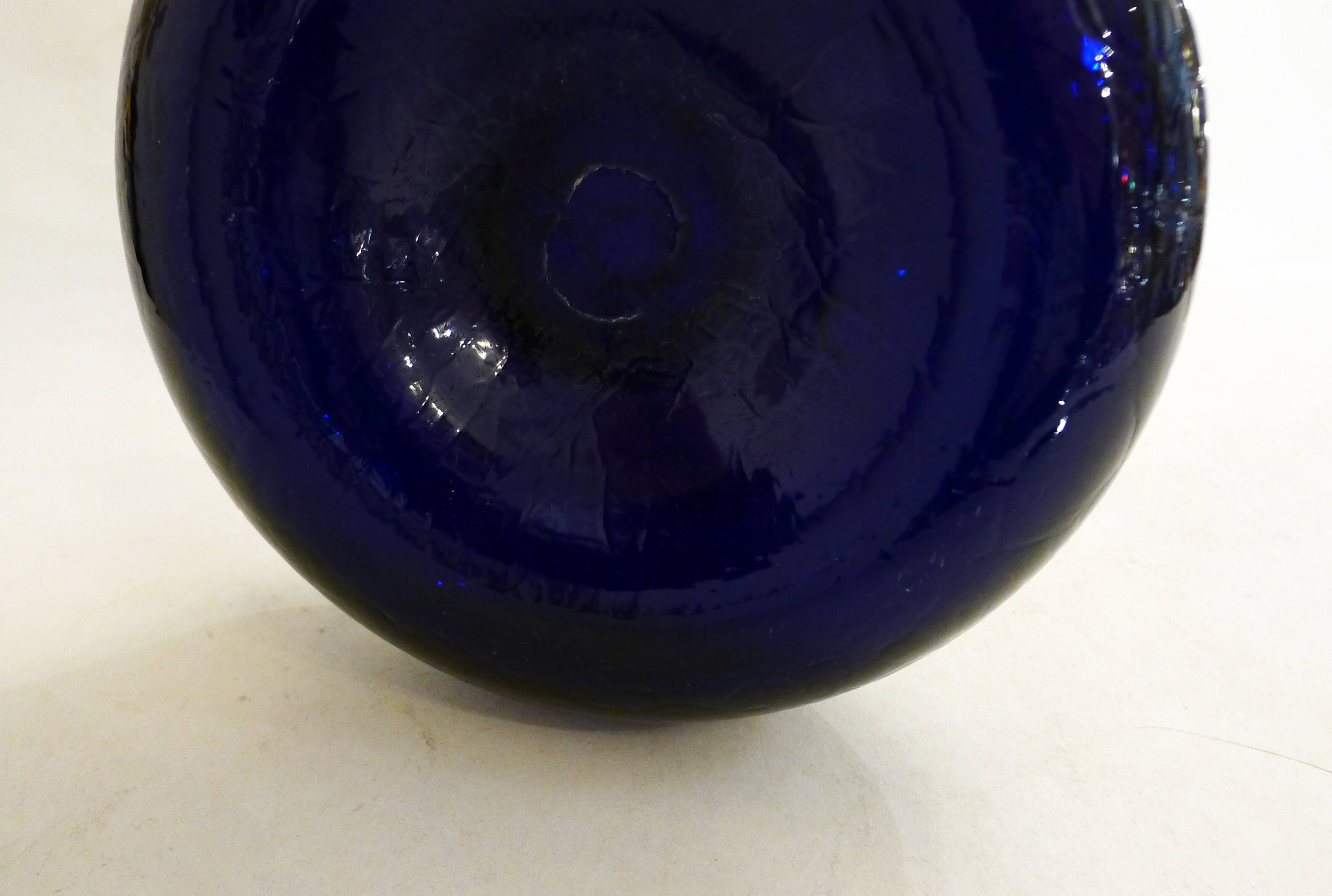 Cobalt blue "tyre" catchall in glass