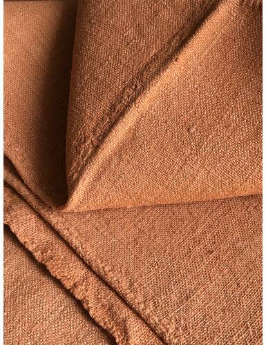 Antique Harvest Tablecloth in Pure Hemp, Tinted in Terracotta