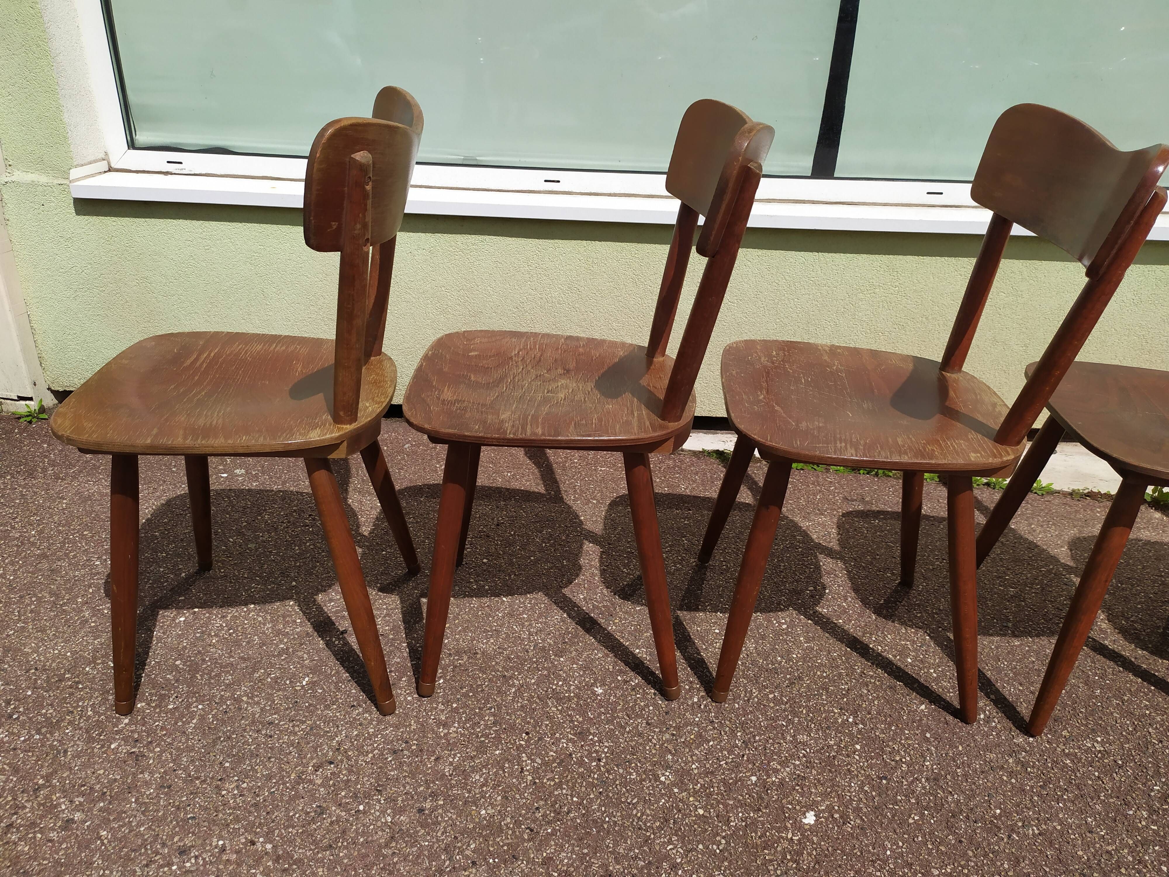 Lot of 6 wooden bistro chairw German