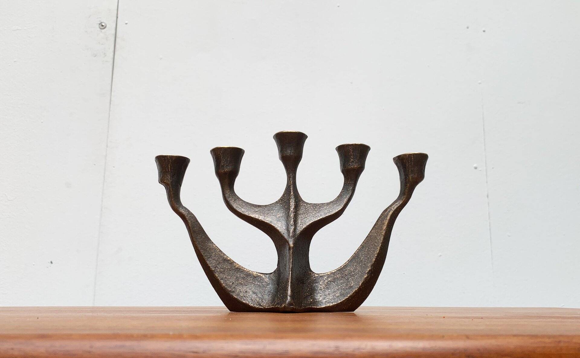 Vintage German brutalist metal candlestick by Dalbeck.